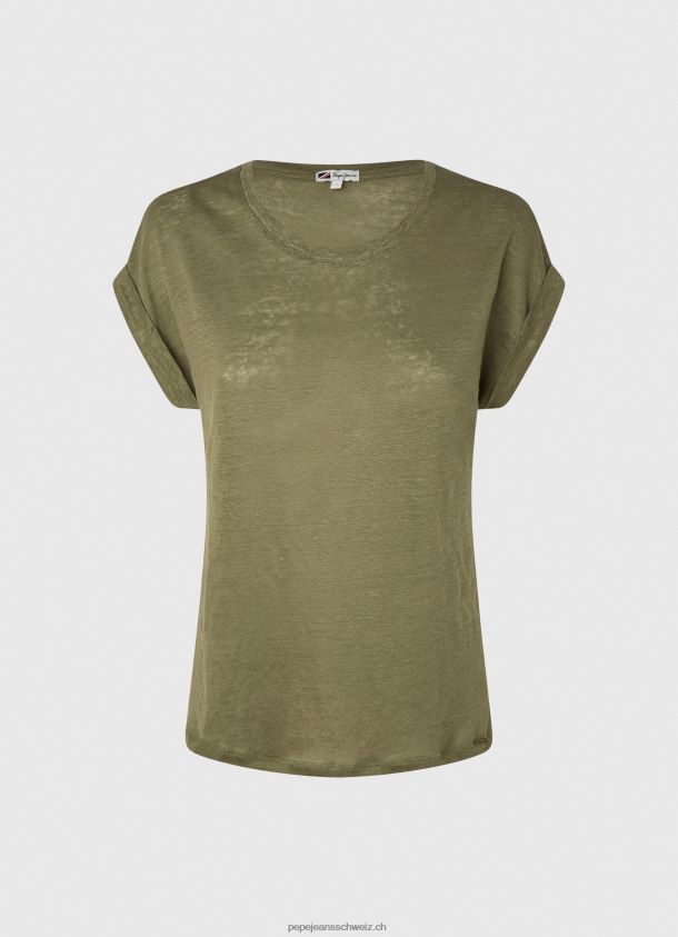 Leinen-T-Shirt mit Armlochärmeln Frauen Pepe Jeans Bereich 84XH6T439