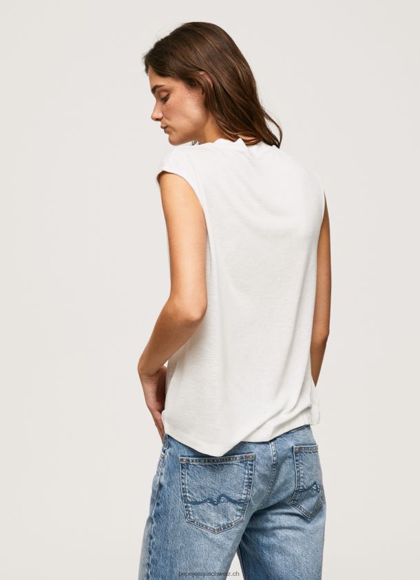 Logo-T-Shirt mit Armlochärmeln Frauen Pepe Jeans Weiss 84XH6T418
