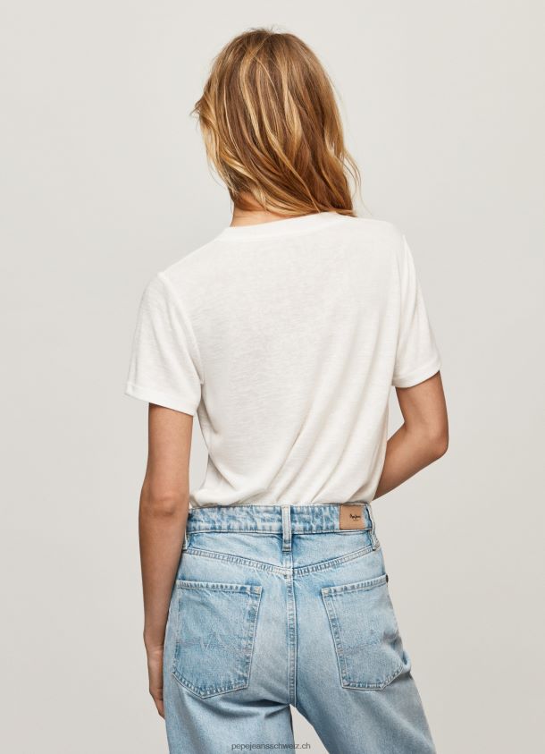 Logo-T-Shirt mit Strass-Print Frauen Pepe Jeans Weiss 84XH6T451