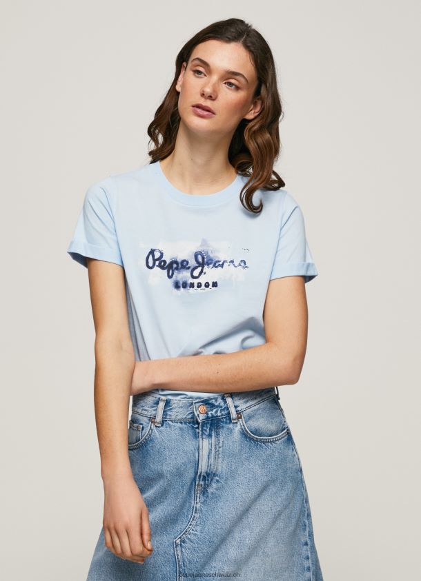 T-Shirt aus Baumwolle mit Farbverlauf Frauen Pepe Jeans Bucht 84XH6T422