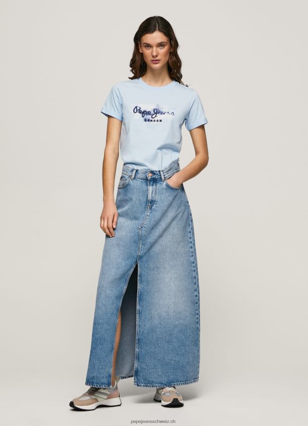 T-Shirt aus Baumwolle mit Farbverlauf Frauen Pepe Jeans Bucht 84XH6T422