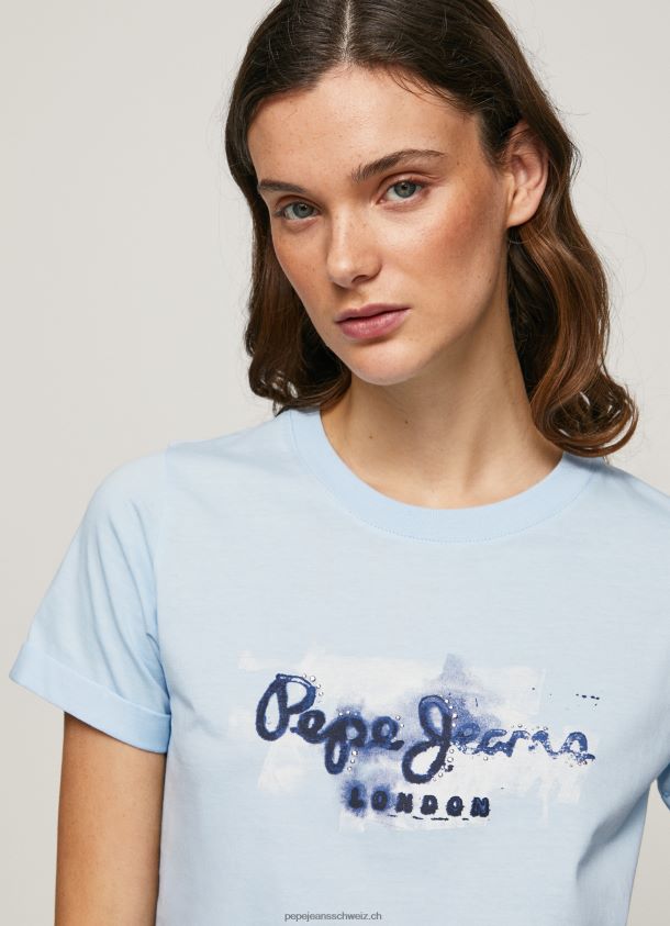 T-Shirt aus Baumwolle mit Farbverlauf Frauen Pepe Jeans Bucht 84XH6T422