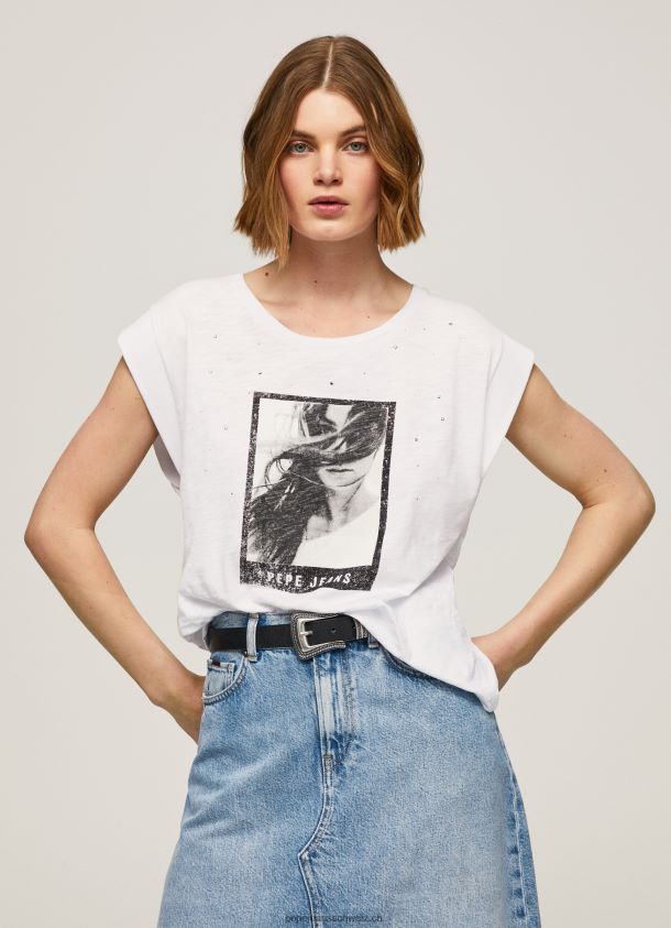 T-Shirt mit Fotodruck Frauen Pepe Jeans Weiss 84XH6T387