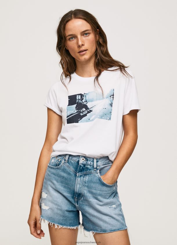 T-Shirt mit Fotodruck Frauen Pepe Jeans Weiss 84XH6T429