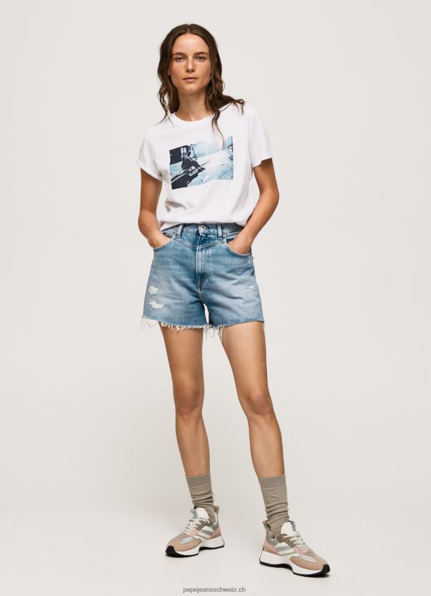 T-Shirt mit Fotodruck Frauen Pepe Jeans Weiss 84XH6T429