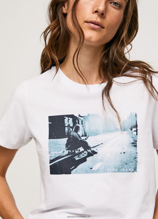 T-Shirt mit Fotodruck Frauen Pepe Jeans Weiss 84XH6T429