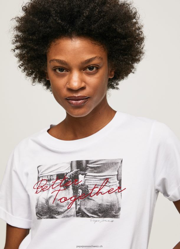 T-Shirt mit Fotodruck Frauen Pepe Jeans Weiss 84XH6T432
