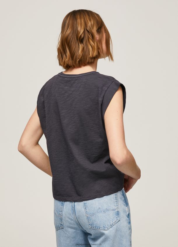 T-Shirt mit Fotodruck Frauen Pepe Jeans schwarz gewaschen 84XH6T388