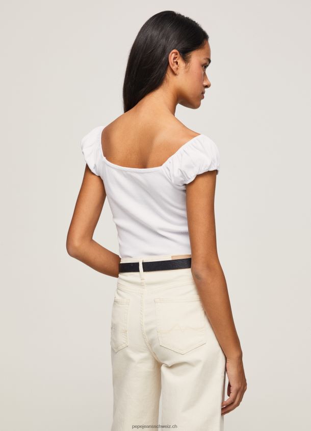 T-Shirt mit Herzausschnitt Frauen Pepe Jeans Weiss 84XH6T462