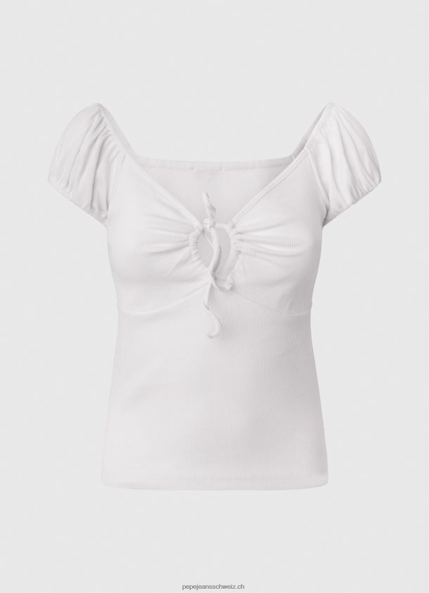 T-Shirt mit Herzausschnitt Frauen Pepe Jeans Weiss 84XH6T462