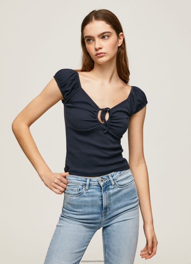 T-Shirt mit Herzausschnitt Frauen Pepe Jeans dulwich 84XH6T438