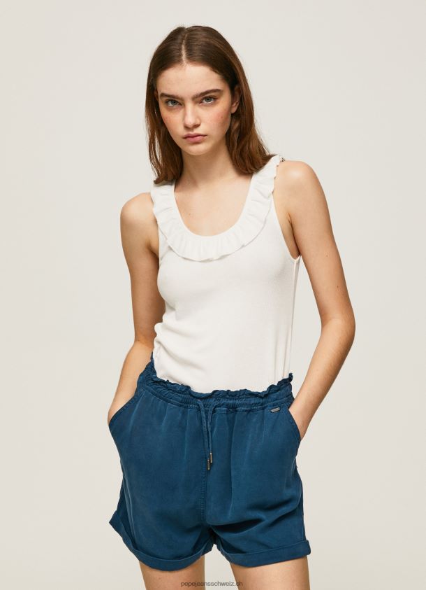 T-Shirt mit Rüschenausschnitt Frauen Pepe Jeans Weiss 84XH6T390