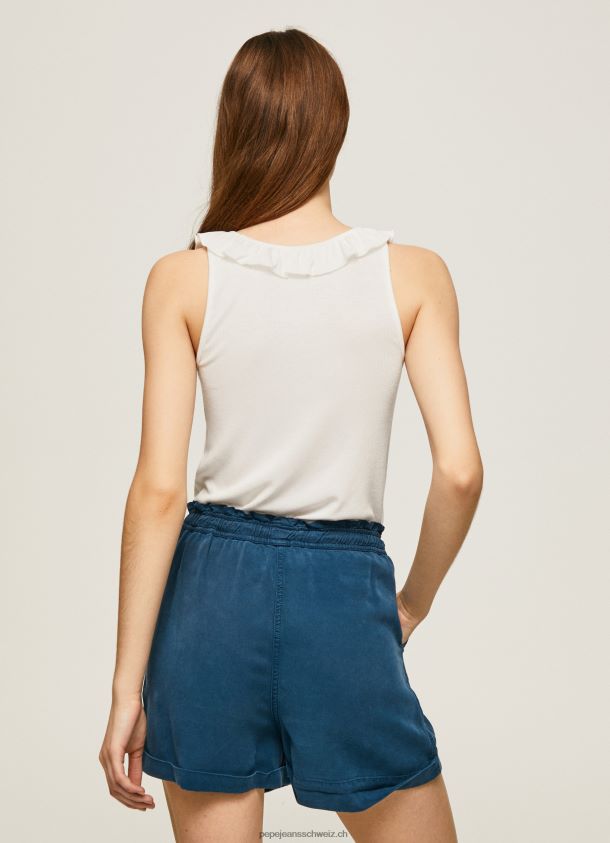 T-Shirt mit Rüschenausschnitt Frauen Pepe Jeans Weiss 84XH6T390
