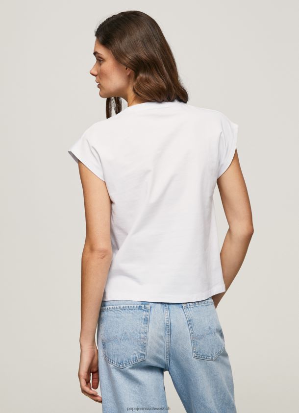 T-Shirt mit Union Jack-Print Frauen Pepe Jeans Weiss 84XH6T415