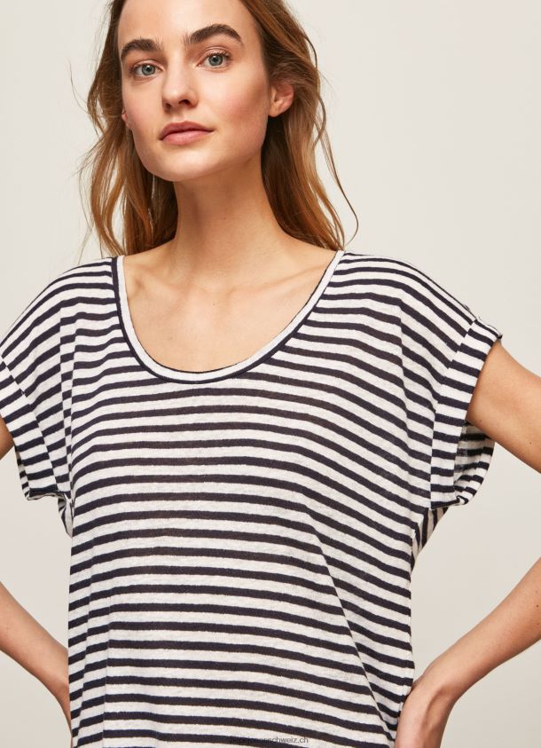 T-Shirt mit gestreiftem Aufdruck Frauen Pepe Jeans dulwich 84XH6T458