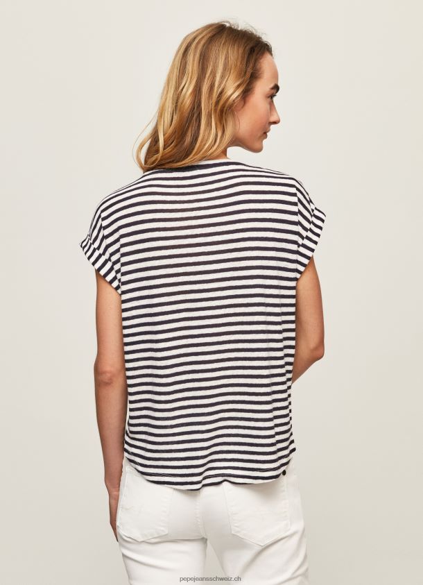 T-Shirt mit gestreiftem Aufdruck Frauen Pepe Jeans dulwich 84XH6T458