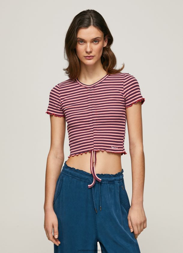 T-Shirt mit gestreiftem Aufdruck Frauen Pepe Jeans multi 84XH6T442