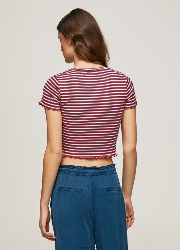 T-Shirt mit gestreiftem Aufdruck Frauen Pepe Jeans multi 84XH6T442