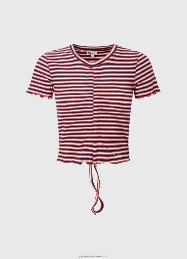 T-Shirt mit gestreiftem Aufdruck Frauen Pepe Jeans multi 84XH6T442
