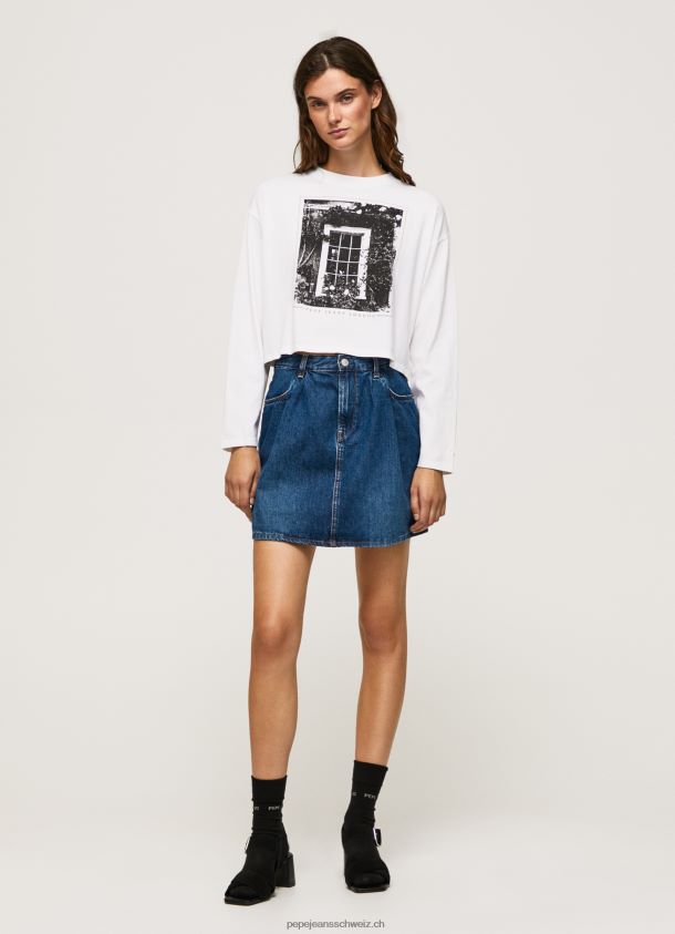 bedrucktes Langarm-T-Shirt Frauen Pepe Jeans Weiss 84XH6T428