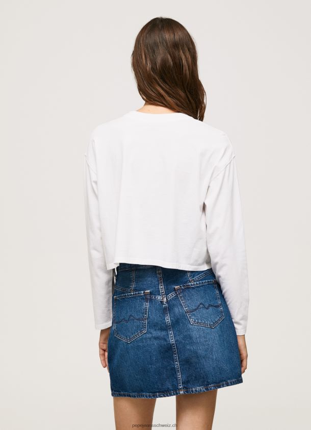bedrucktes Langarm-T-Shirt Frauen Pepe Jeans Weiss 84XH6T428