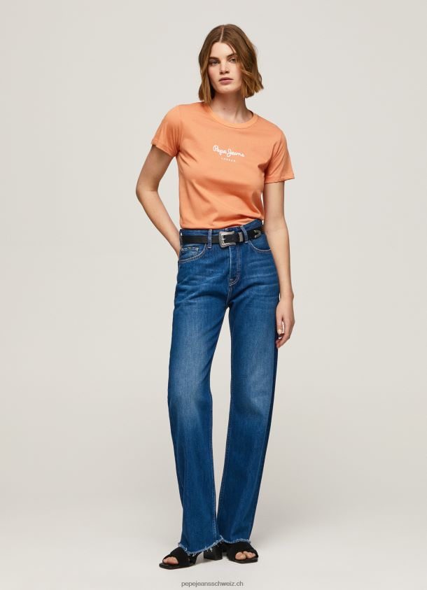 bedrucktes T-Shirt Frauen Pepe Jeans Pfirsich 84XH6T455