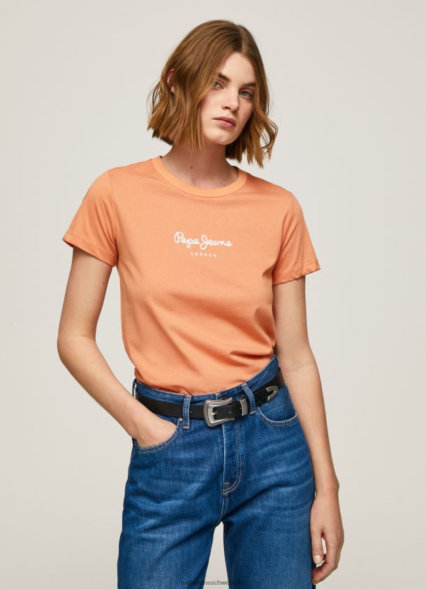 bedrucktes T-Shirt Frauen Pepe Jeans Pfirsich 84XH6T455