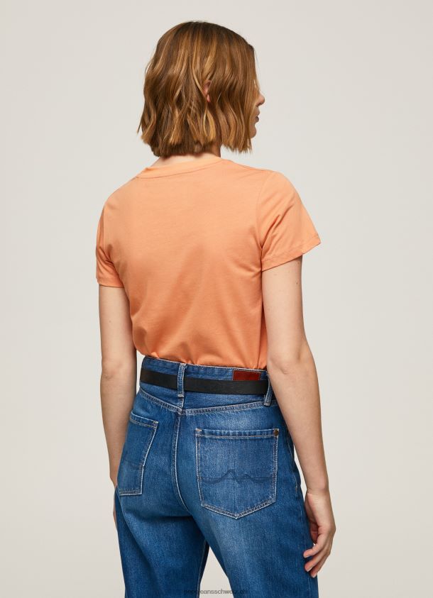 bedrucktes T-Shirt Frauen Pepe Jeans Pfirsich 84XH6T455