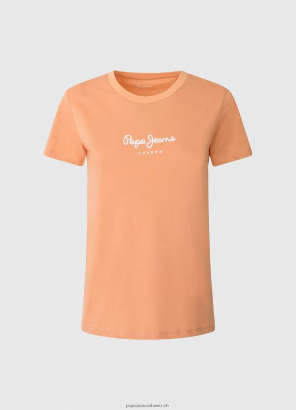 bedrucktes T-Shirt Frauen Pepe Jeans Pfirsich 84XH6T455