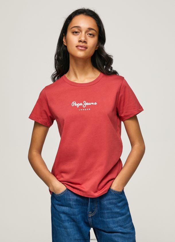 bedrucktes T-Shirt Frauen Pepe Jeans studiorot 84XH6T456