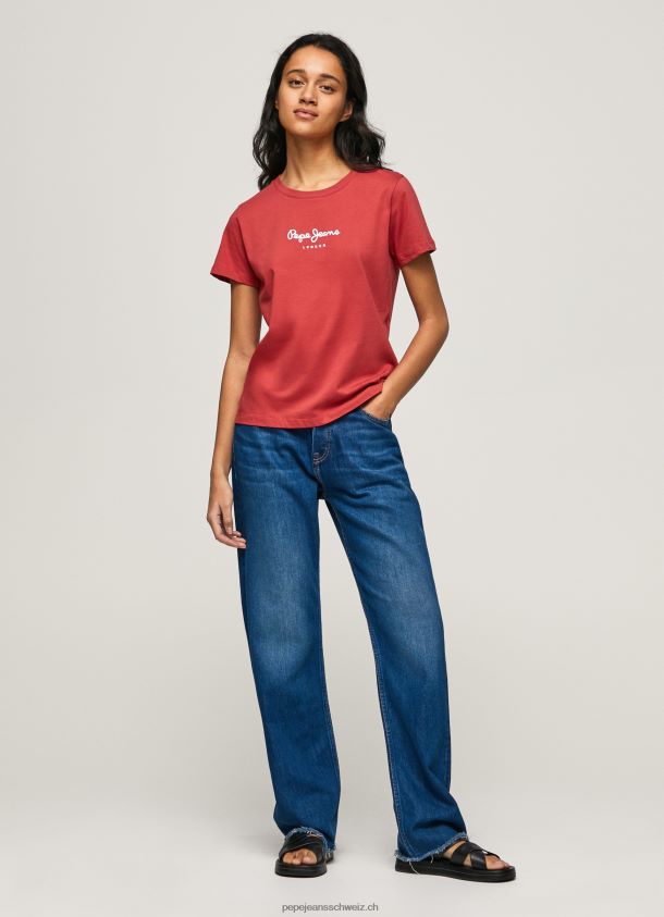 bedrucktes T-Shirt Frauen Pepe Jeans studiorot 84XH6T456