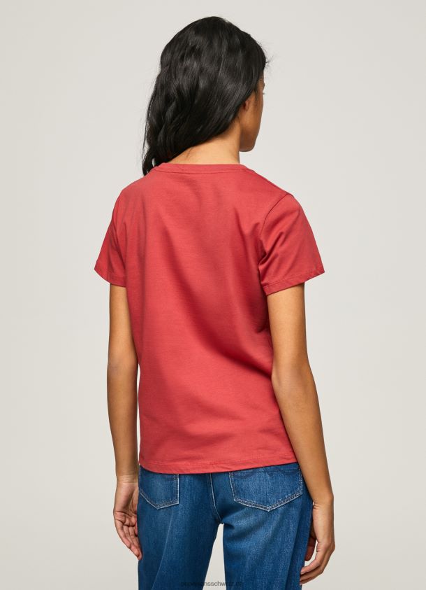 bedrucktes T-Shirt Frauen Pepe Jeans studiorot 84XH6T456
