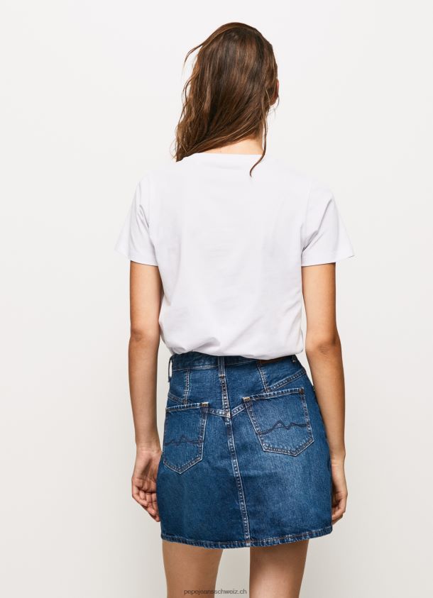 bedrucktes T-Shirt aus Baumwolle mit Logo Frauen Pepe Jeans Weiss 84XH6T411