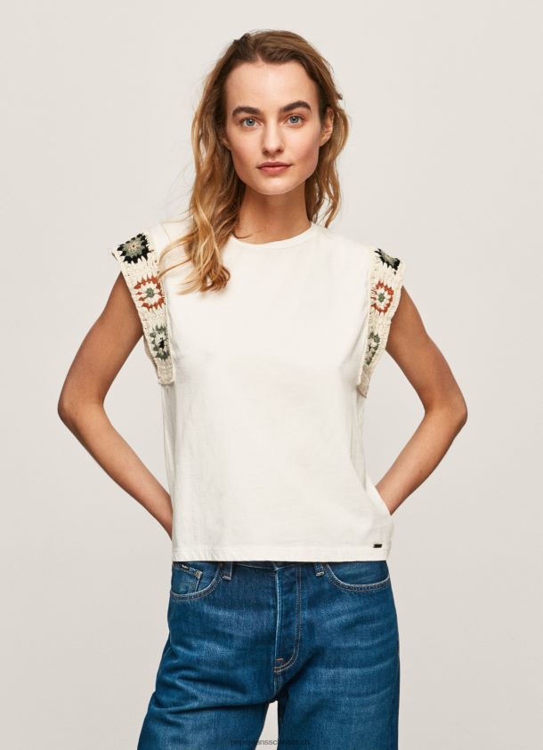 gehäkeltes T-Shirt mit Ärmeln Frauen Pepe Jeans Mousse 84XH6T464