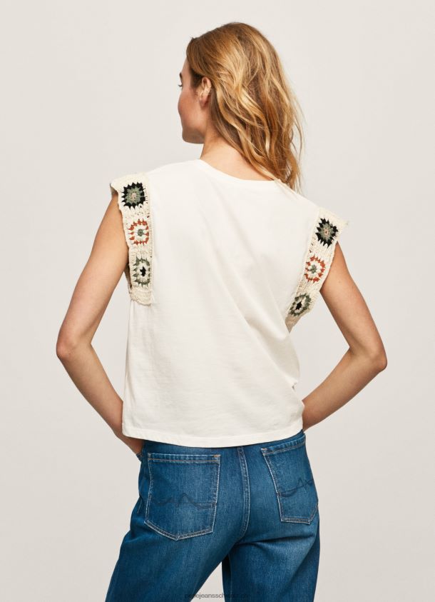 gehäkeltes T-Shirt mit Ärmeln Frauen Pepe Jeans Mousse 84XH6T464