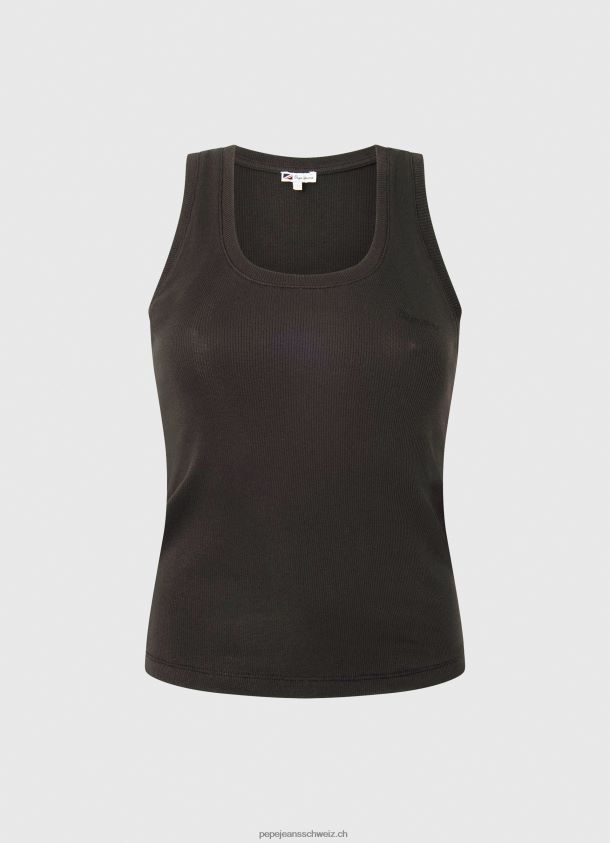 geripptes T-Shirt mit Armlochärmeln Frauen Pepe Jeans Schwarz 84XH6T440