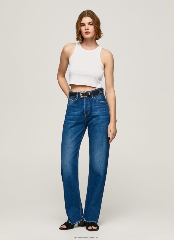 geripptes T-Shirt mit Armlochärmeln Frauen Pepe Jeans Weiss 84XH6T423