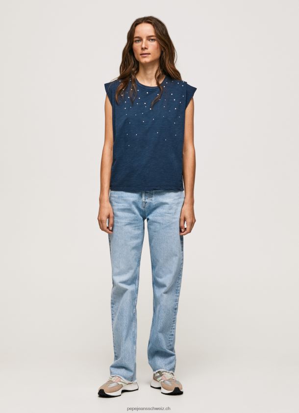 marmoriertes T-Shirt mit Armlochärmeln Frauen Pepe Jeans dulwich 84XH6T406