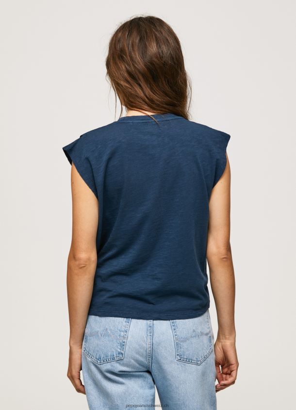 marmoriertes T-Shirt mit Armlochärmeln Frauen Pepe Jeans dulwich 84XH6T406