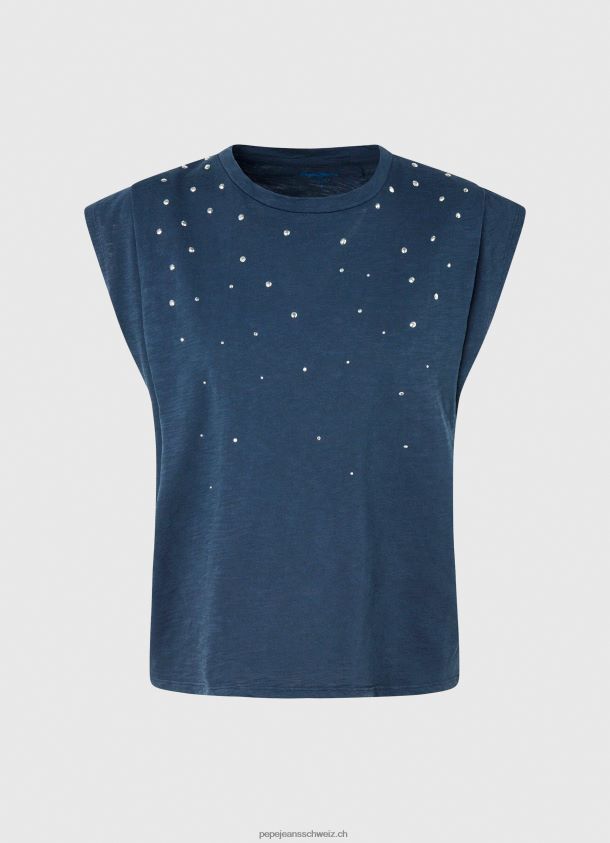 marmoriertes T-Shirt mit Armlochärmeln Frauen Pepe Jeans dulwich 84XH6T406