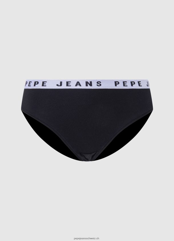 Klassischer Slip mit aufgedrucktem Logo Frauen Pepe Jeans Schwarz 84XH6T539