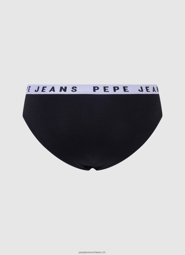 Klassischer Slip mit aufgedrucktem Logo Frauen Pepe Jeans Schwarz 84XH6T539