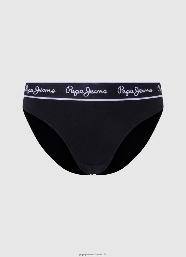 Klassischer Slip mit aufgedrucktem Logo Frauen Pepe Jeans Schwarz 84XH6T550