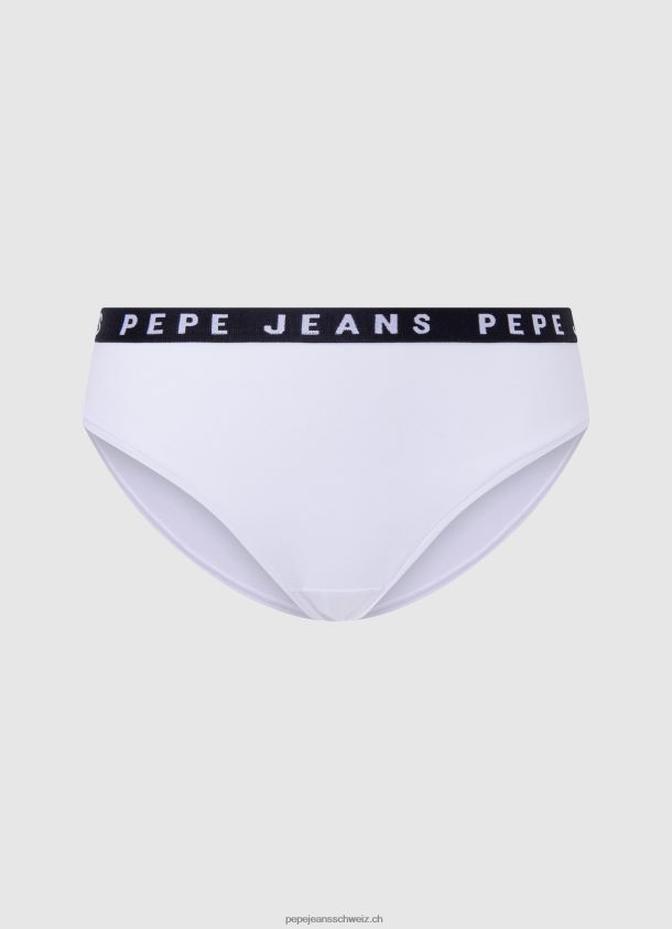 Klassischer Slip mit aufgedrucktem Logo Frauen Pepe Jeans Weiss 84XH6T537