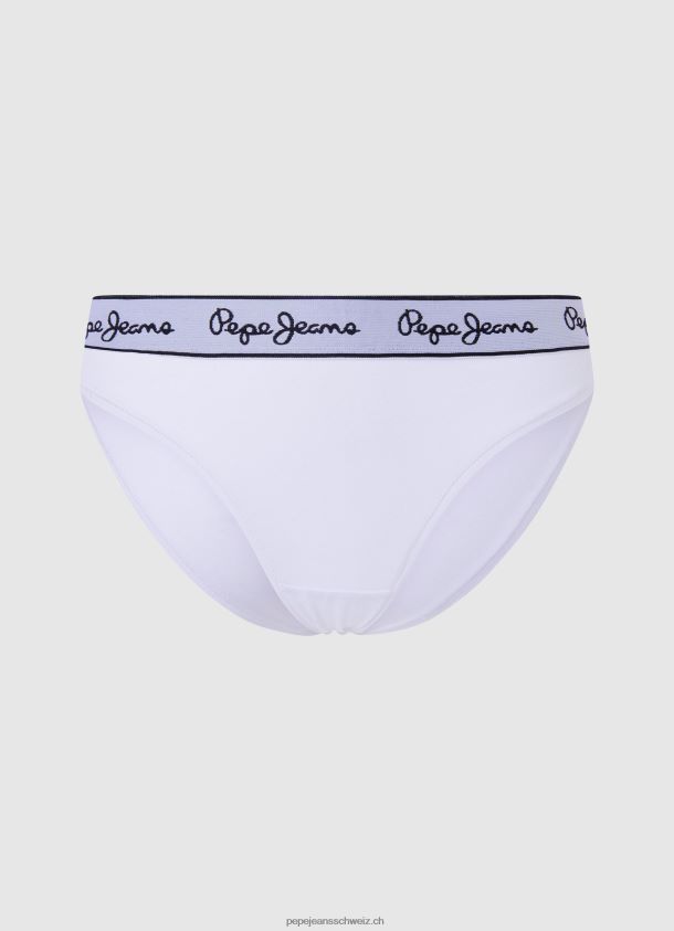 Klassischer Slip mit aufgedrucktem Logo Frauen Pepe Jeans Weiss 84XH6T542