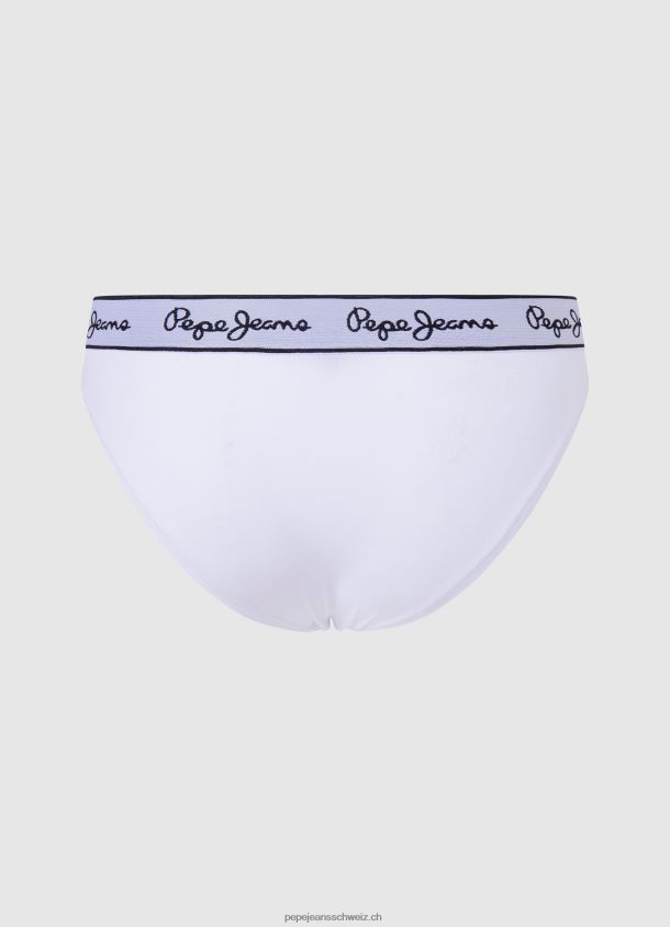 Klassischer Slip mit aufgedrucktem Logo Frauen Pepe Jeans Weiss 84XH6T542