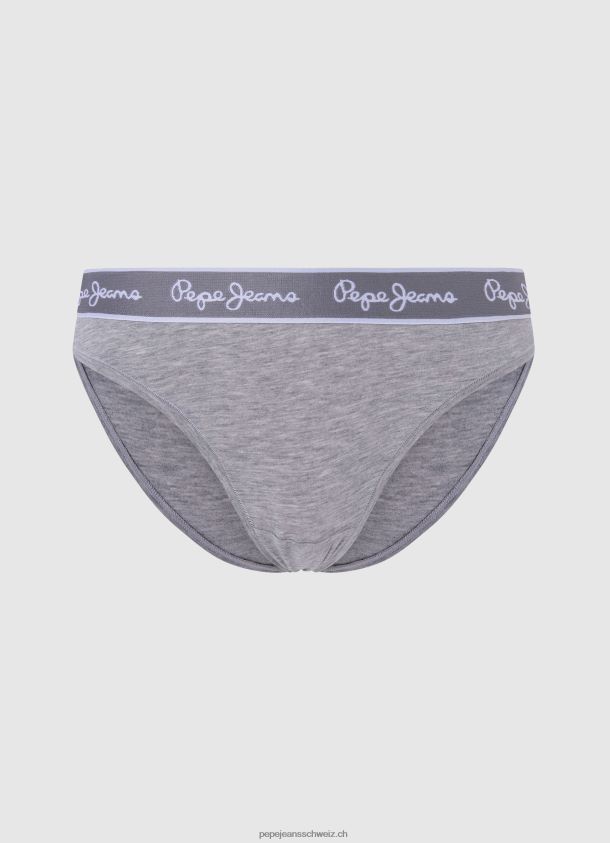Klassischer Slip mit aufgedrucktem Logo Frauen Pepe Jeans grau meliert 84XH6T546
