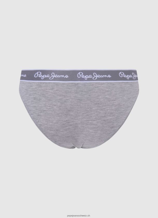 Klassischer Slip mit aufgedrucktem Logo Frauen Pepe Jeans grau meliert 84XH6T546