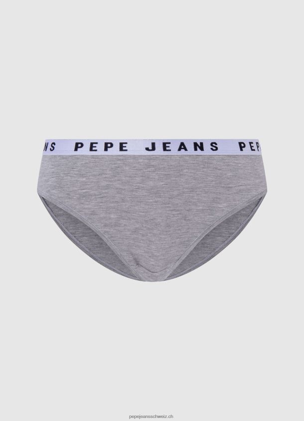 Klassischer Slip mit aufgedrucktem Logo Frauen Pepe Jeans grau meliert 84XH6T552