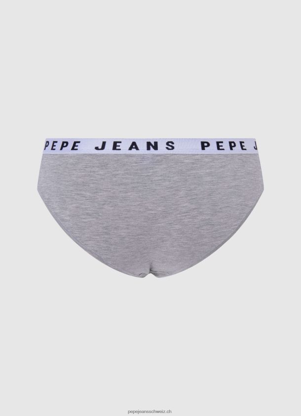 Klassischer Slip mit aufgedrucktem Logo Frauen Pepe Jeans grau meliert 84XH6T552
